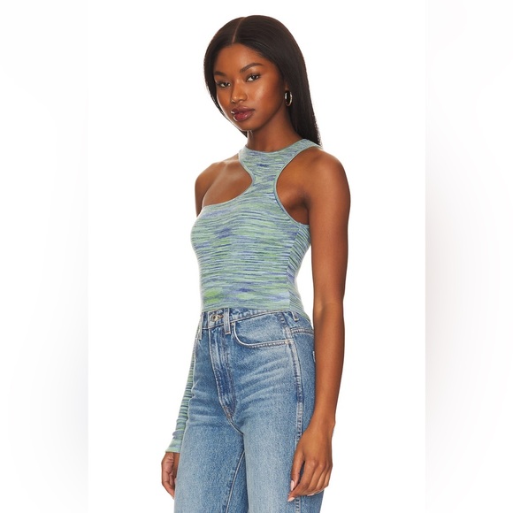 Camila Coelho Aideen Cut Out Knit Top in Blue Spacedye from REVOLVE - Picture 3 of 9